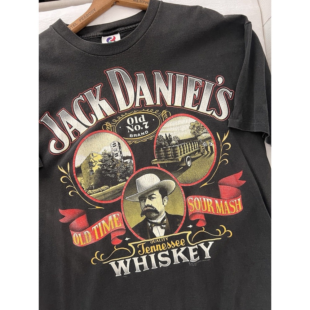 Vintage 90's Jack Daniels 1991 Whiskey Sour Mash Single Stitch T Shirt XL Black - Picture 3 of 14